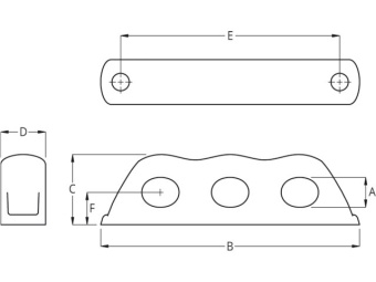 Ronstan RF8093-12 - RopeGlide Fairlead Triple Black 12mm