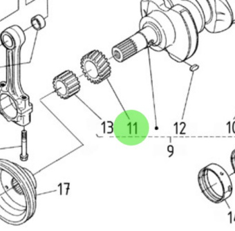 Nanni Diesel 970313584 - Crankshaft Gear for N4.115 Engines