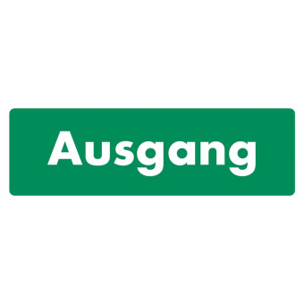 Marine Exit Identification Sticker "Ausgang", German, Soft PVC, 300×100 mm