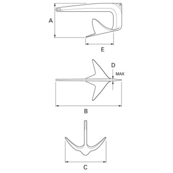 Quick FVSANBRX0150B00 - ANCHOR CLAW-SHAPED INOX 15KG COMPL