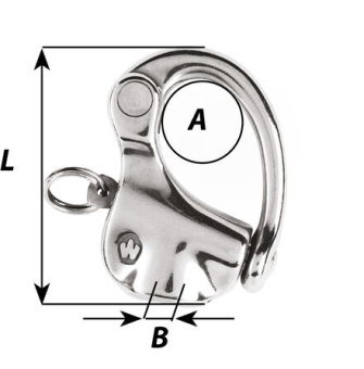 Wichard 72473 - HR Snap Shackle Without Swivel Length 45 mm Female Thread M7*75