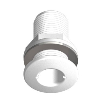 Trudesign 90709 BSP 1/2'' Threaded Flush Through Hull - White - Packaged