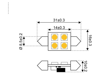 Talamex Super LED 4 Festoon 10-30V 31mm