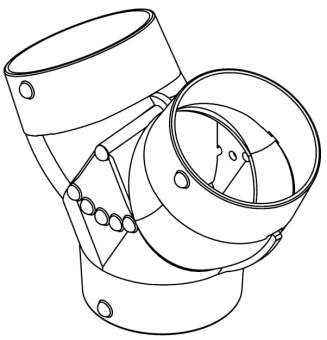 MSI HY554 ABS Plastic Hose Y, 5" Hose Inlet - 5", 4" Hose Outlets