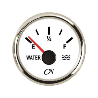 Water Meter - White Dial, Chromium Bezel, 0 - 190 Ohm
