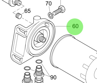 Steyr 2178533-2 - Oil Filter Bracket Assembly for MO246K41, MO236K43, MO166K28 Engines