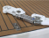Hurley H2O Davit System 6" Mount Soft Bottom White With Foot Plate To Permanently Mount To Swim Platform