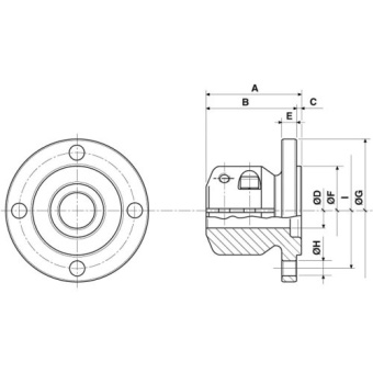Allpa Steel Half-Coupling With Centering Ring, Ø25mm Shaft, Centre Ø50mm, Pitch Ø78mm, 4x Ø10,5mm (Yanmar)