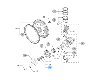 Vetus STM1182 - Nut for Crankshaft