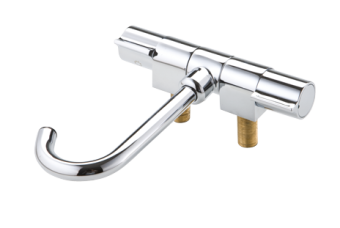 Allpa Chromed Plated 2-Control Mixer Tap, Collapsible, Ø14mm Swivel, Connection 3/8", A=60mm, B=140mm, C=180mm, D=155mm, E=60mm