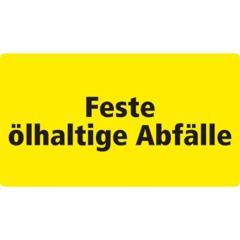 Marine Solid Oily Waste Identification Sticker "Feste Ölhaltige Abfälle", German, Soft PVC, 180×100 mm