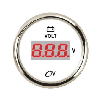 Voltmeter Digital - White Dial, Chromium Bezel, 8 - 32V