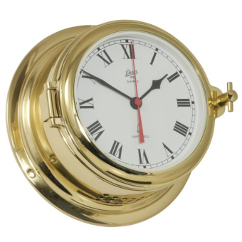 Schatz Clock Quartz Midi Brass Ø155 mm Roman Numerals With Glass Strike