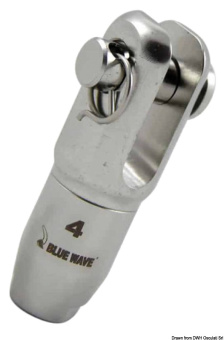 Rope Line Blue Wave Quick-Coupling Fork Terminals for Textile Rigging – AISI 316 Stainless Steel, 4–6 mm