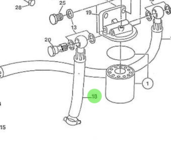 Nanni Diesel 970492310 - Fuel Supply Hose for Fuel Filter Assembly