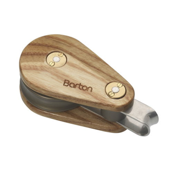 Barton 50045 – Single Fixed Eye Block 45mm Wooden, Delrin Ball Bearing, Max Rope 10mm