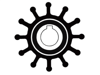 Jabsco 18948-0001B - Impeller B65xH41.3 Shaft 16 Key 12-Blade