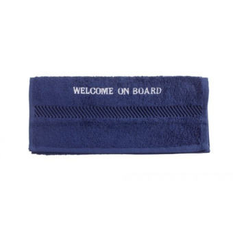 Captain's Collection Guest Towel Welcome On Board Embroidered 30 x 50 cm Navy
