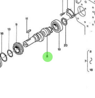 Nanni Diesel 970502123 - Fuel Camshaft for 3.90HE Engines