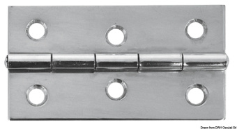 Osculati 38.822.03 - Mirror Polished Stainless Steel Rectangular Hinge 75x40 mm