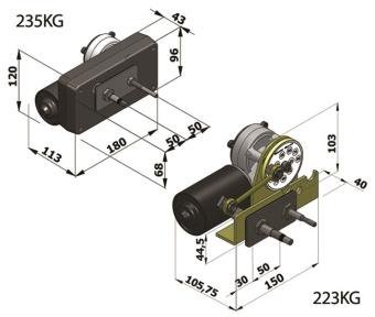 Exalto MD1 Wiper Motor 223KG – 12V/24V with Aluminum Housing
