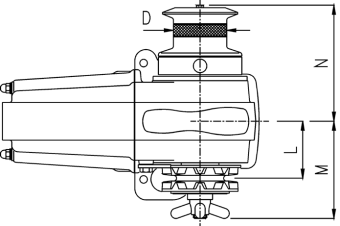 Lofrans Windlass Horizontal, Model 'Tigres', 10mm, Din766, 12v, 1500w, With Drum