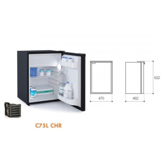 Vitrifrigo 0400-0535 - C130L CHR Black Refrigerator