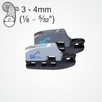 Clamcleat CL828-70 Aero Cleats with CL270 Racing Micros Becket for 3–4 mm Rope