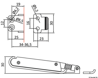 Osculati 38.202.00 - Pearl stainless steel lever latch