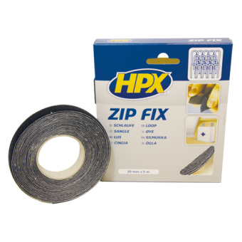 HPX Z2005L - ZipFix Hook-and-Loop Tape (Loop) - Black 20mm x 5m