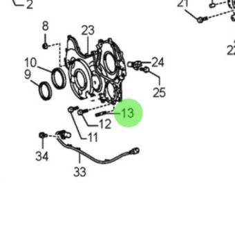 Nanni Diesel 970316111 - Stud Bolt for Gear Case Assembly
