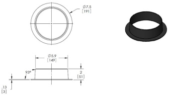 MSI HR6 6" Round ABS Plastic Duct Hose Ring