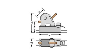 Antal 623.492 - Aluminum/Stainless Steel Genoa Car 40x8, With Sliding Inserts, 160x60x142mm, Swl 3800kg