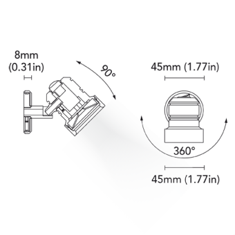 BCM Wall Reading Light Philly+Switch Chr. 3W 10-30V 3000K