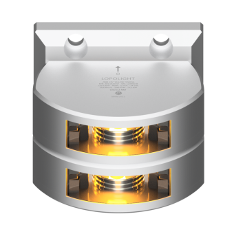 Lopolight 201-013V-ST - Navigation Light 2NM 135° Yellow, Towing, Double, Silver Anodized
