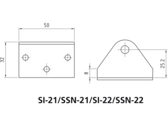 Uflex 65290E - Square Bent Bracket With Forward Attachment Point SSN 21