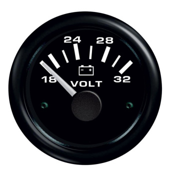 Uflex 60741ZK - Ultra Black Voltmeter 18-32 VDC