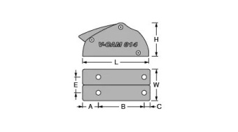 Antal 549.123 - Clutch V-Cam 814 Silver, Double, Line Ø12-14mm, Width 65mm, Weight 1,1kg