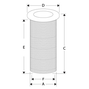 Nuova Rade 43529 - Thru-Hull Standard Flange, 1'', Int. Ø25mm, L62mm, Black
