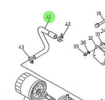 Nanni Diesel 970310545 - Oil Cooler Pipe 1 for 5.250TDI Engines
