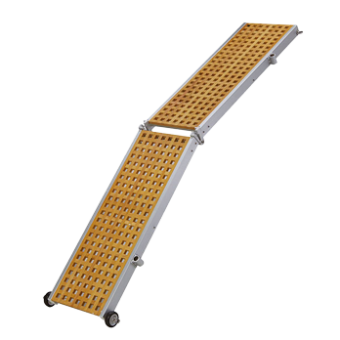 Allpa Aluminum Gangway With Wheels & Wooden Tread, 2-Piece, Carrying Capacity 160kg