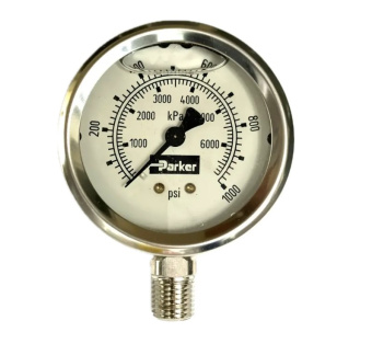 Parker 40-0599 0–1000 PSI 2.5" Bottom-Mount Pressure Gauge