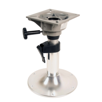 Allpa Aluminum Belle Deluxe Adjustable Pedestal, H=310-450mm, 360° Swivel, Base Ø254mm, Aluminum