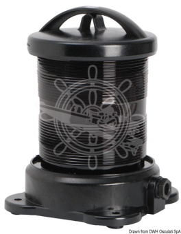 Osculati 11.418.08 - DHR 360° Green Navigation Light Circular Base 24V 25W – MED 2014/90/EU for Vessels up to 50 m