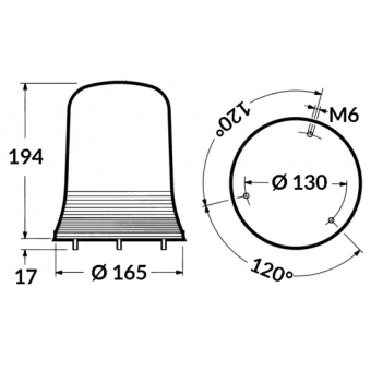 Flashing Blue Rotating Light 12V