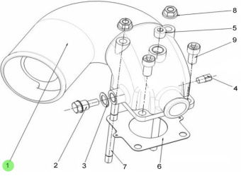 Nanni Diesel 665200001 - Exhaust Elbow Mixer for T6 Series Engines