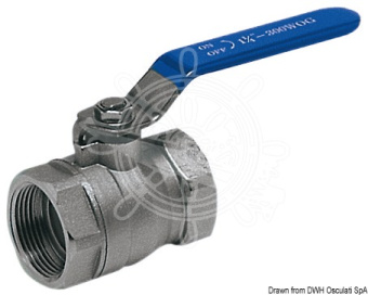 Osculati Nickel-Plated Brass Full Port Ball Valve, PN25, 3/8" to 4"