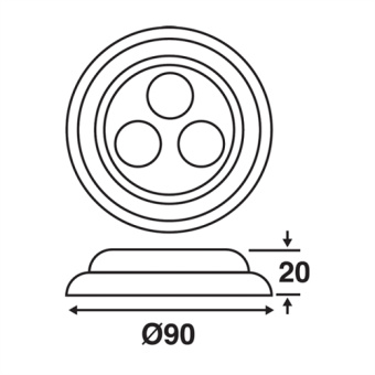 Båtsystem 9575v - Aquadisc 100, White LED Underwater Lighting