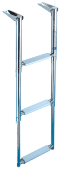 Allpa Stainless Steel Telescopic Bathing Ladder For Mounting On A Transom Platform, 3 Steps