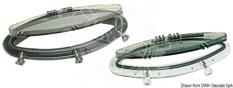 Osculati 19.515.00BI - BOMAR elliptic white portlight 146 x 415 mm